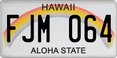 HI license plate FJM064