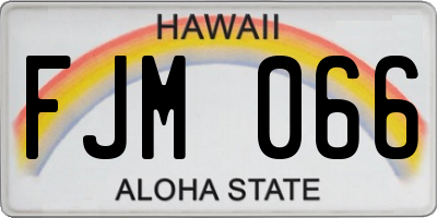 HI license plate FJM066