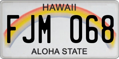 HI license plate FJM068