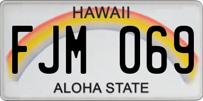 HI license plate FJM069
