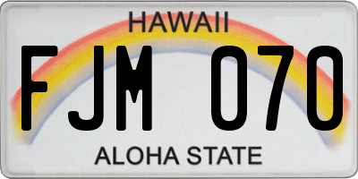 HI license plate FJM070
