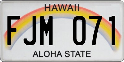 HI license plate FJM071