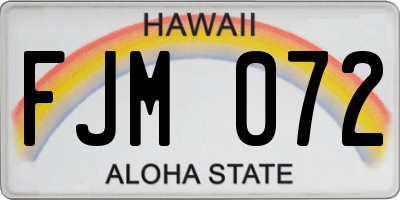 HI license plate FJM072