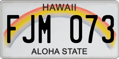 HI license plate FJM073