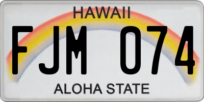 HI license plate FJM074