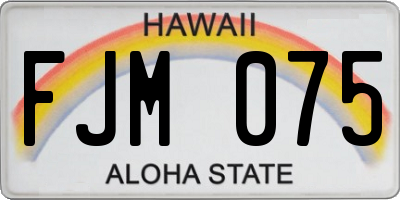 HI license plate FJM075