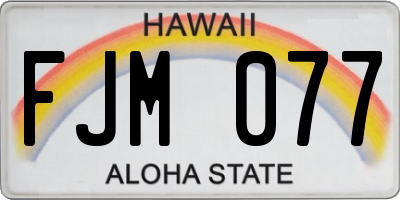HI license plate FJM077