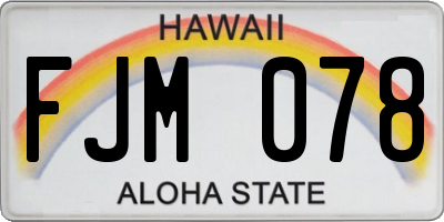 HI license plate FJM078