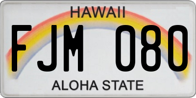 HI license plate FJM080