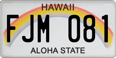HI license plate FJM081