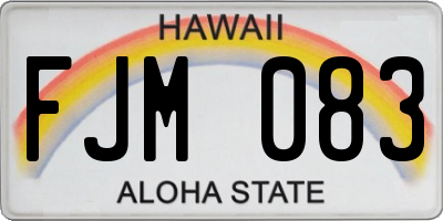 HI license plate FJM083