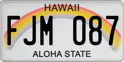 HI license plate FJM087