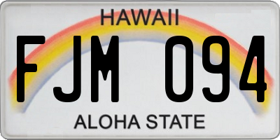 HI license plate FJM094