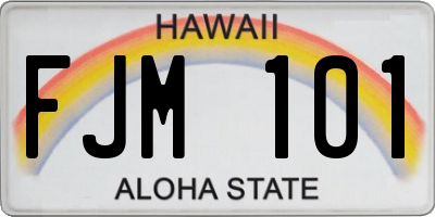 HI license plate FJM101