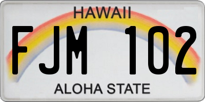 HI license plate FJM102