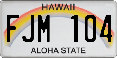 HI license plate FJM104