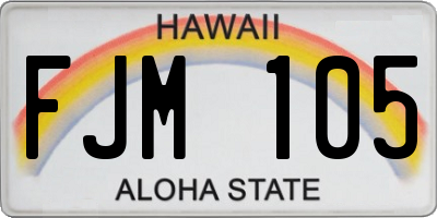 HI license plate FJM105