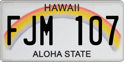 HI license plate FJM107