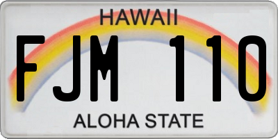 HI license plate FJM110