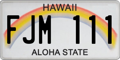 HI license plate FJM111