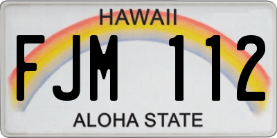 HI license plate FJM112