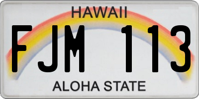 HI license plate FJM113