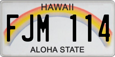 HI license plate FJM114