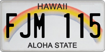 HI license plate FJM115