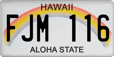 HI license plate FJM116