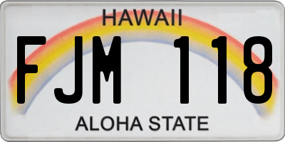 HI license plate FJM118