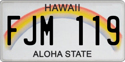 HI license plate FJM119