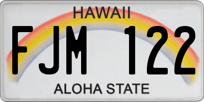 HI license plate FJM122