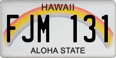 HI license plate FJM131