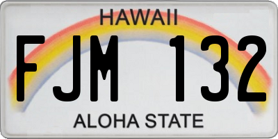 HI license plate FJM132