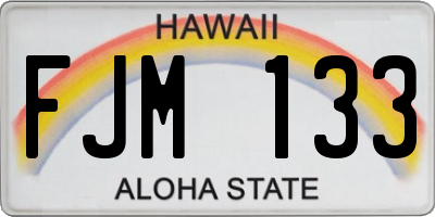 HI license plate FJM133