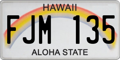 HI license plate FJM135