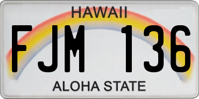 HI license plate FJM136