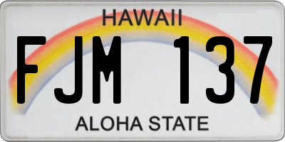 HI license plate FJM137