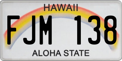 HI license plate FJM138