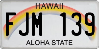 HI license plate FJM139