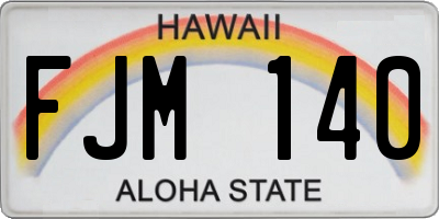 HI license plate FJM140