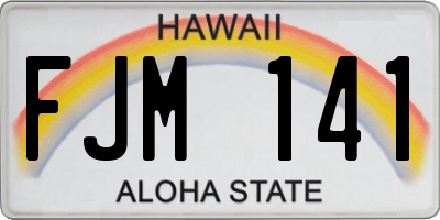 HI license plate FJM141