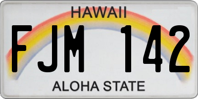 HI license plate FJM142