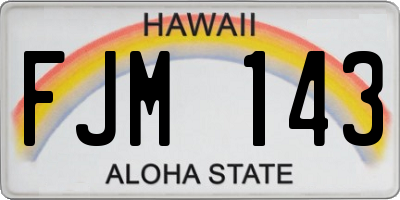 HI license plate FJM143