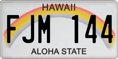 HI license plate FJM144