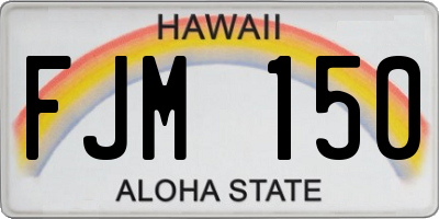 HI license plate FJM150