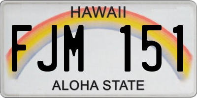 HI license plate FJM151