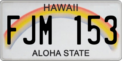 HI license plate FJM153