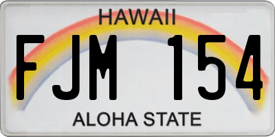 HI license plate FJM154