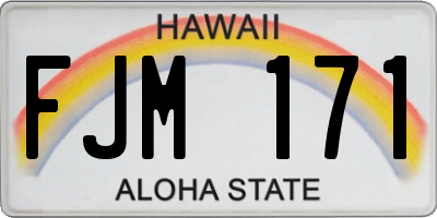 HI license plate FJM171